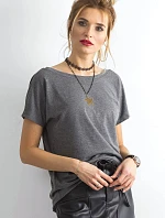 Základní tričko s výstřihem na zádech Feel Good tmavě šedé (4662-37P)