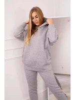Zateplený set s mikinou s kapucí šedý Zateplený set s mikinou s kapucí šedý