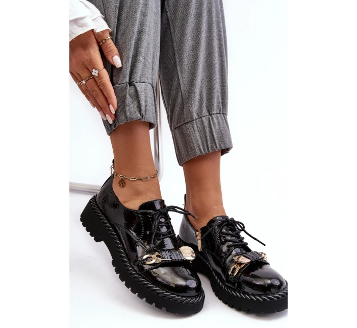 Dámské lakované polobotky D&A model 21636770 černé - S.Barski