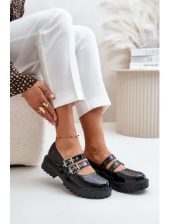 Polobotky Dámské S Pásky Lakované Černé Terione