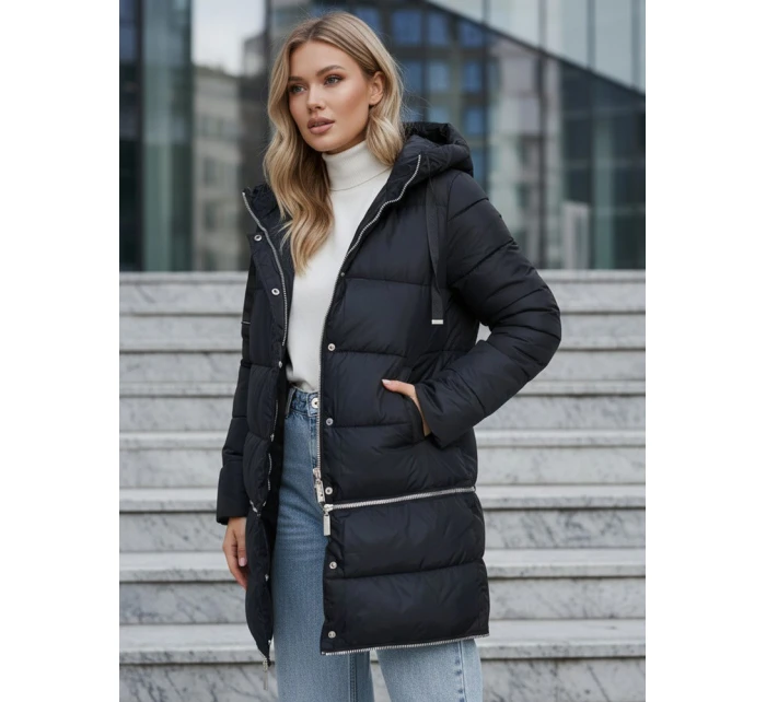 Dámská zimní dlouhá bunda tmavě modrá Dstreet model 21994241 - FashionStreet