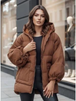 Dámská prošívaná bunda s kapucí camel Dstreet model 21995462 - FashionStreet Dámská prošívaná bunda s kapucí camel Dstreet model 21995462 - FashionStreet