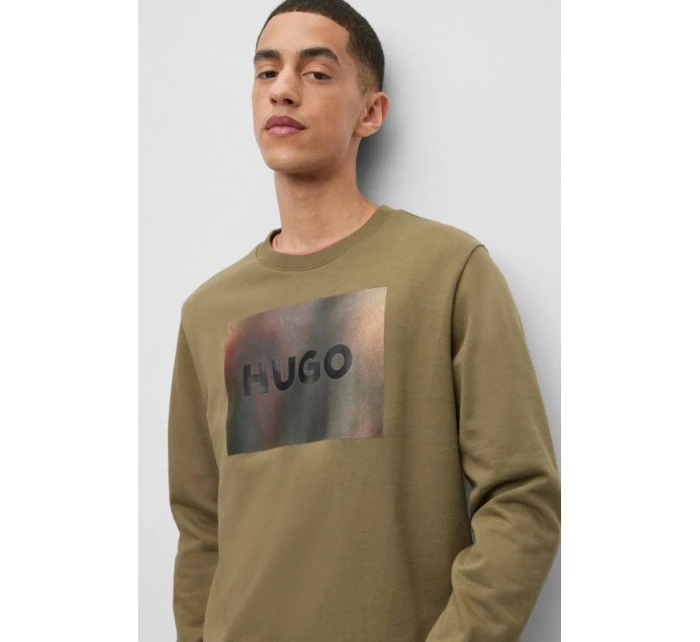 Boss pánská bavlněná pletená mikina s potiskem zelená model 21462231 pánské - Hugo