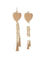 DEKORATIVNÍ PŘÍVĚSEK BOHO EKO PŘÍRODA DŘEVĚNÉ SRDCE