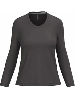 K 382 Dámské tričko do V s dl. rukávem model 22508338 dark grey - Kariban
