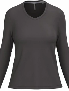 K 382 Dámské tričko do V s dl. rukávem model 22508338 dark grey - Kariban