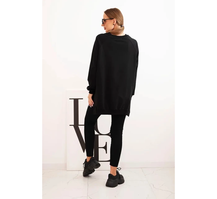 Dámský bavlněný komplet mikina a legíny s nápisem Minimal černý