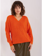 Oranžový dámský oversize svetr