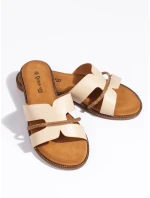 Výborné dámské sandály hnědé bez podpatku Výborné dámské sandály hnědé bez podpatku