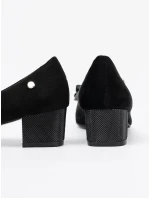 Klasické dámské černé  lodičky na širokém podpatku