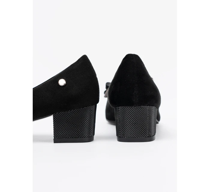 Klasické dámské černé  lodičky na širokém podpatku