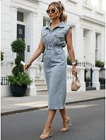 Sukienka damska jeansowa midi bez  model 22221773 - FashionStreet