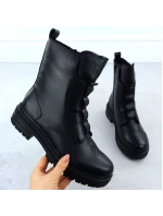 Dámské černé kožené boty model 21905958 - Rieker Dámské černé kožené boty model 21905958 - Rieker