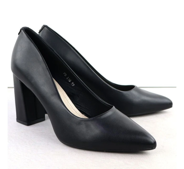 Černé lodičky na jehlovém podpatku černé Sergio Leone PB216