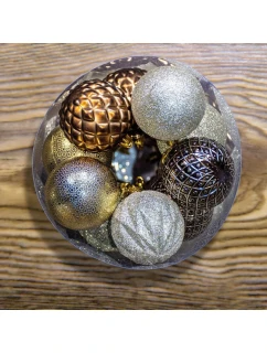 DEKORATIVNÍ PLASTOVÉ CETKY 6CM SADA 35 KS JANTAR