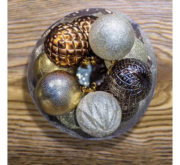 DEKORATIVNÍ PLASTOVÉ CETKY 6CM SADA 35 KS JANTAR