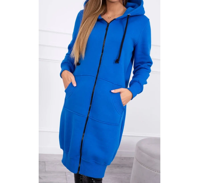 Chrpová dlouhá mikina s kapucí