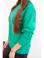 Dámská mikina s model 21494939 výstřihem basic z bavlny světle zelená - K-Fashion