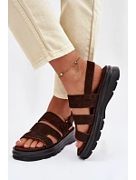 Dámské sandály z semiše Big Star model 22064147 Čokoládové - Big Star Shoes