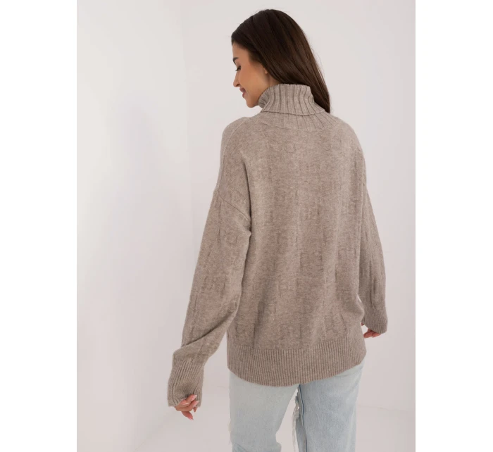 Sweter AT SW  ciemny bezowy model 20470394 - FPrice