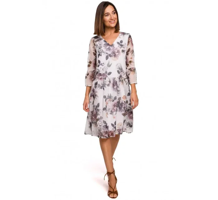 S214 Šifonové šaty se spadlým pasem - model 1