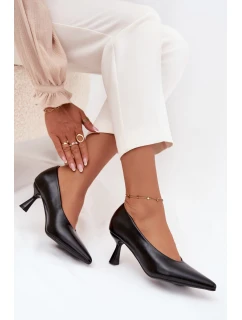 Dámské lakované lodičky na jehlovém podpatku Gavrielle – černé