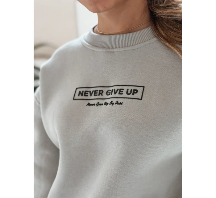 Dámská oversize mikina NEVER grey FashionStreet BY1230