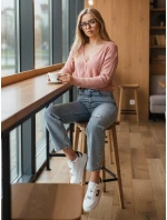 Dámský prolamovaný svetr GOFFY peach FashionStreet MY2279