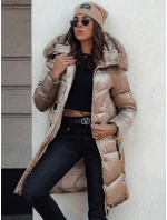 Dámská prošívaná zimní bunda s kapucí ULTRAWAY camel FashionStreet TY4643