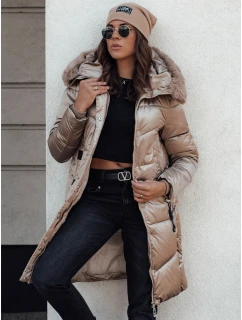 Dámská prošívaná zimní bunda s kapucí ULTRAWAY camel FashionStreet TY4643