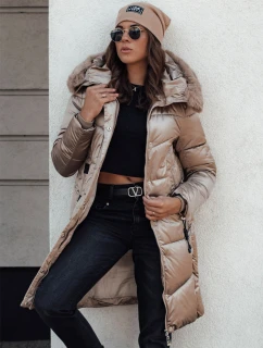 Dámská prošívaná zimní bunda s kapucí ULTRAWAY camel FashionStreet TY4643