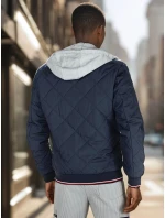 Pánská přechodná prošívaná bunda s kapucí modrá FashionStreet TX5012