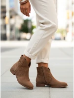 Dámské ažurové boty coffee FashionStreet ZY1345 Dámské ažurové boty coffee FashionStreet ZY1345