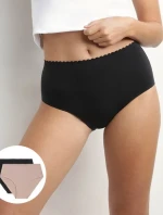 Dámské boxerky 2ks DIM BODY TOUCH HIGHWAIST BRIEF - DIM - černá