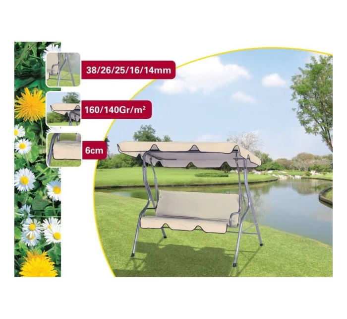 BALKONOVÁ ZAHRADNÍ HOUPAČKA 3 OSOBY PÍSEK