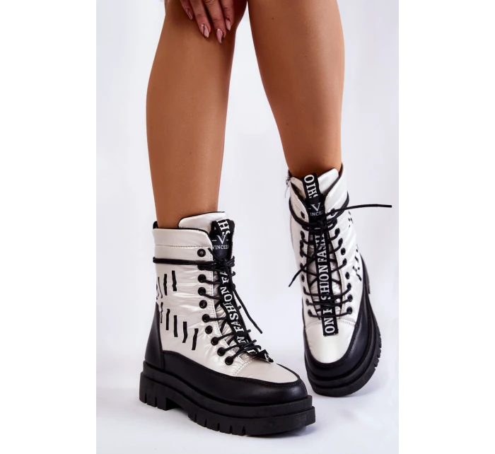 Dámské šněrovací sněhule model 21602847 - VINCEZA Dámské šněrovací sněhule model 21602847 - VINCEZA