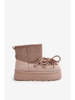 Sněhule S Šněrováním Na Platformě Béžové model 21676666 - Boto Sněhule S Šněrováním Na Platformě Béžové model 21676666 - Boto