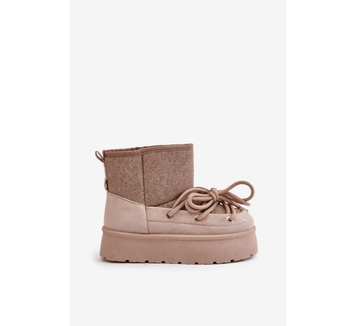 Sněhule S Šněrováním Na Platformě Béžové model 21676666 - Boto Sněhule S Šněrováním Na Platformě Béžové model 21676666 - Boto