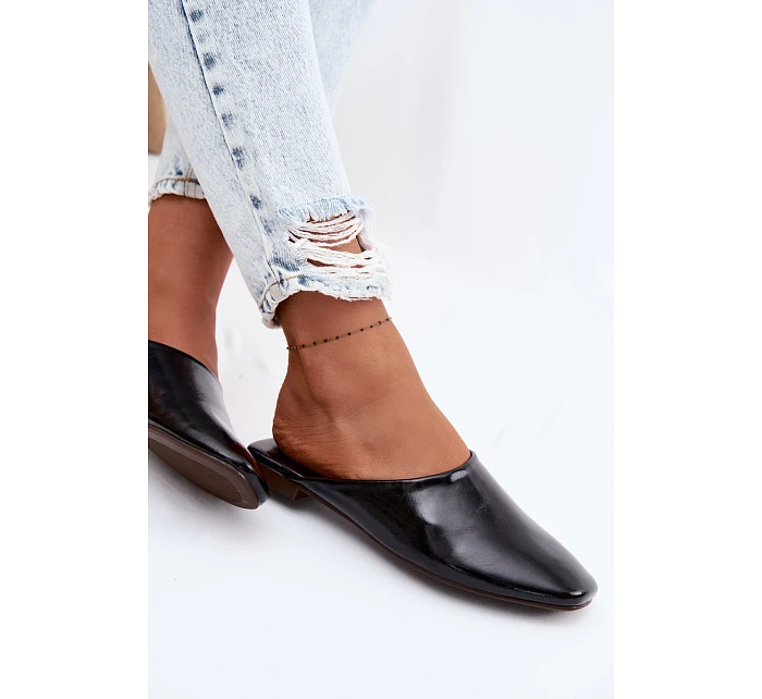 Dámské Mule z Umělé Kůže Ploché Černé Romelle Dámské Mule z Umělé Kůže Ploché Černé Romelle