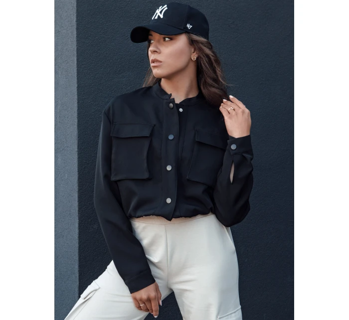 Dámská bunda bomber PRIEV černá FashionStreet TY4307 Dámská bunda bomber PRIEV černá FashionStreet TY4307