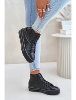 Zateplené dámské tenisky na platformě OO274A471 černé Zateplené dámské tenisky na platformě OO274A471 černé