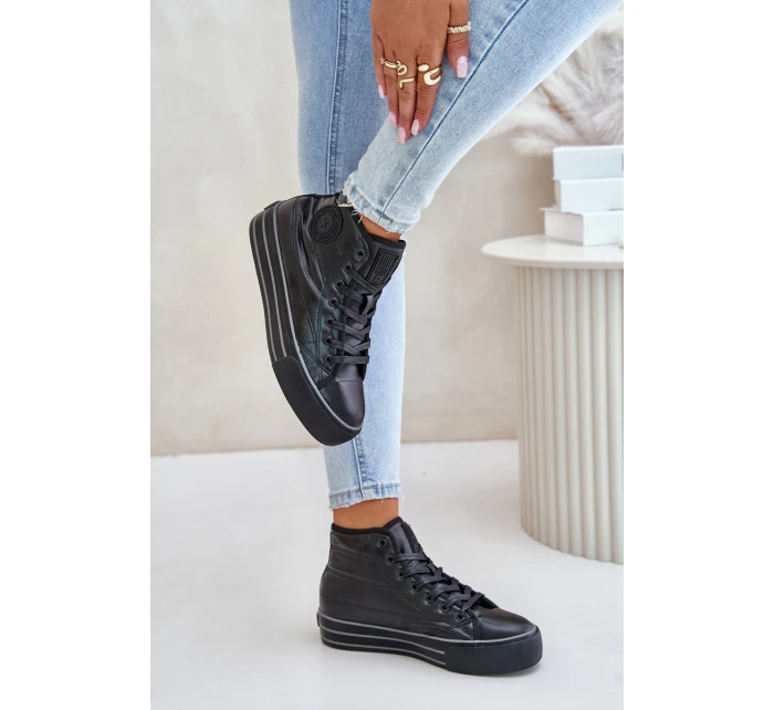 Zateplené dámské tenisky na platformě OO274A471 černé Zateplené dámské tenisky na platformě OO274A471 černé