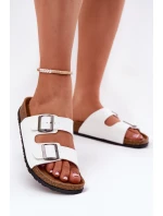 Dámské Pantofle Na Platformě S Přezkami Bílé model 21694124 - EVENTO