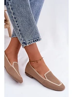 Dámské ploché kožené mokasíny světle hnědé Selisa