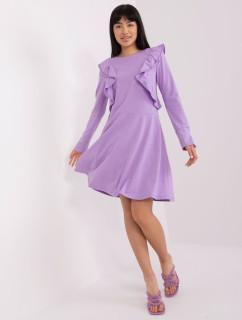 Světle fialové bavlněné šaty ke kolenům
