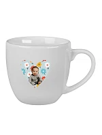 Personalizovaný keramický hrníček 400 ml s výřezem fotky na podkladu
