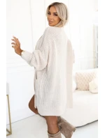 model 21301323 Cardigan svetr s kapsami béžová barva - numoco basic