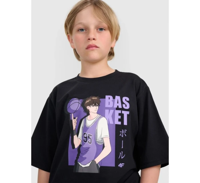 Chlapecké tričko oversize s potiskem 4F 4FJRAW25TTSHM3062-20S Chlapecké tričko oversize s potiskem 4F 4FJRAW25TTSHM3062-20S