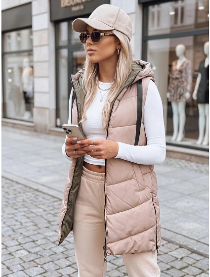 Dámská velbloudí oboustranná vesta Dstreet model 21970087 - FashionStreet Dámská velbloudí oboustranná vesta Dstreet model 21970087 - FashionStreet