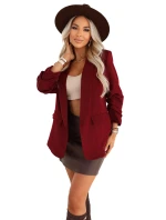 588-4 Dámské klasické sako s nabíranými rukávy - vínové 588-4 Dámské klasické sako s nabíranými rukávy - vínové